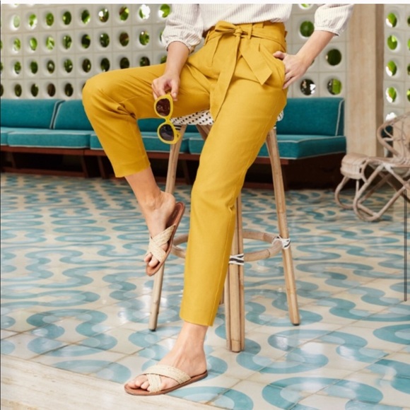 Boden Pants - Boden St. Ives Yellow Paperbag Pants 8 Long